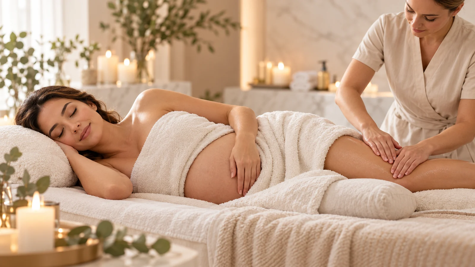 Tratamento modelador e redutor num spa.