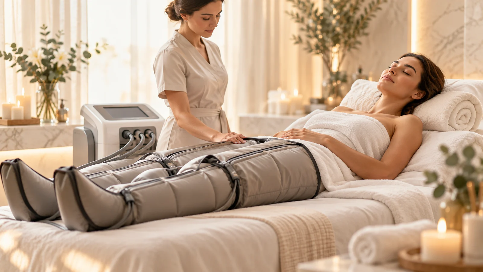 Tratamento corporal num spa.