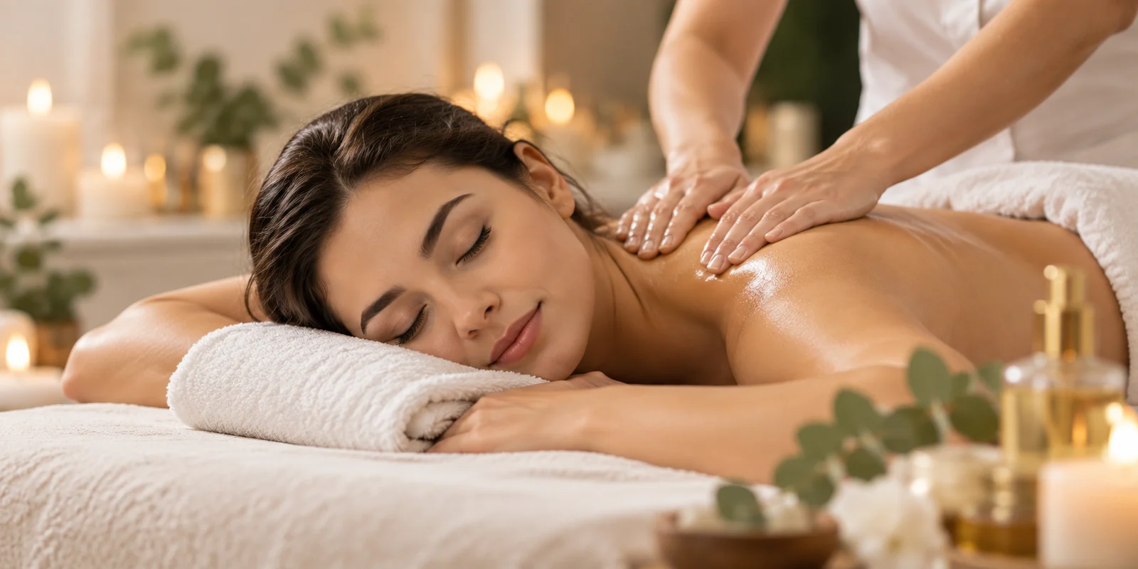 Massagem relaxante num spa.